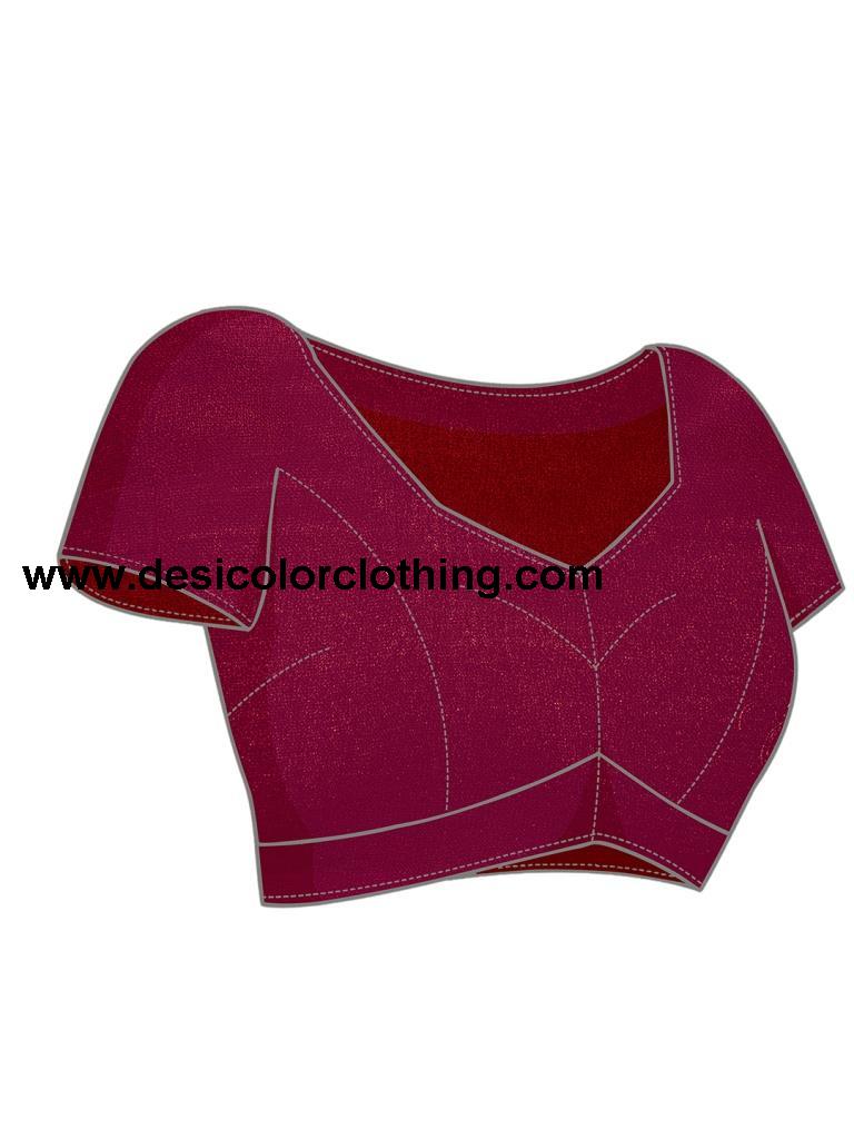 Rani Pink Plain Georgette Saree