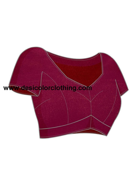 Rani Pink Plain Georgette Saree