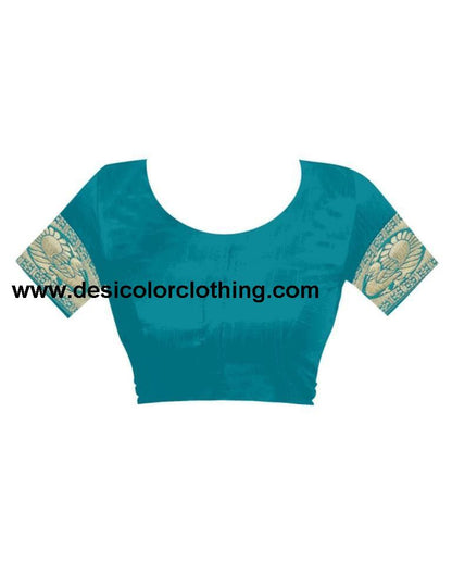 Turquose Jacquard Banarasi Silk Saree