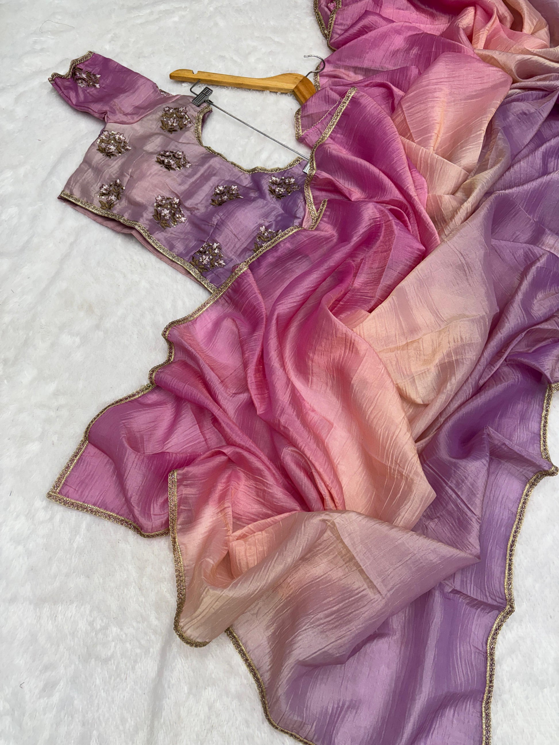 Product Image - Magic Soft Designer Fendy Crush Silk Saree - Festive Ethnic Wear