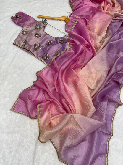 Product Image - Magic Soft Designer Fendy Crush Silk Saree - Festive Ethnic Wear