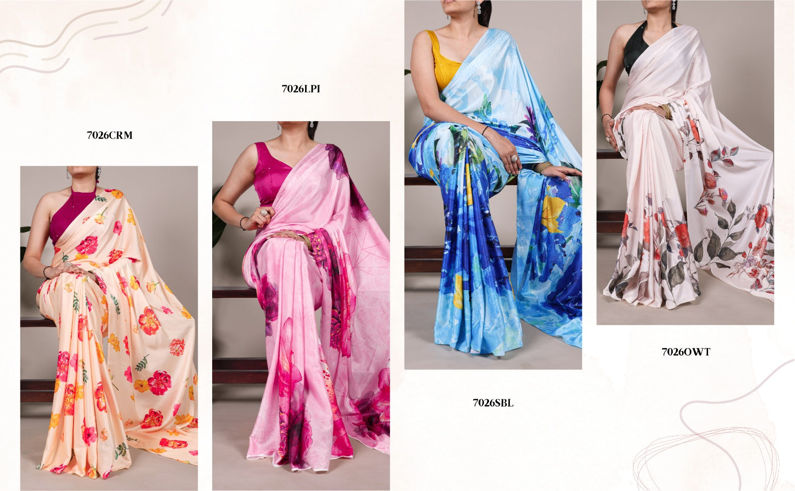 Product Image - Designer Satin Saree - Elegant Festive & Wedding Outfit
