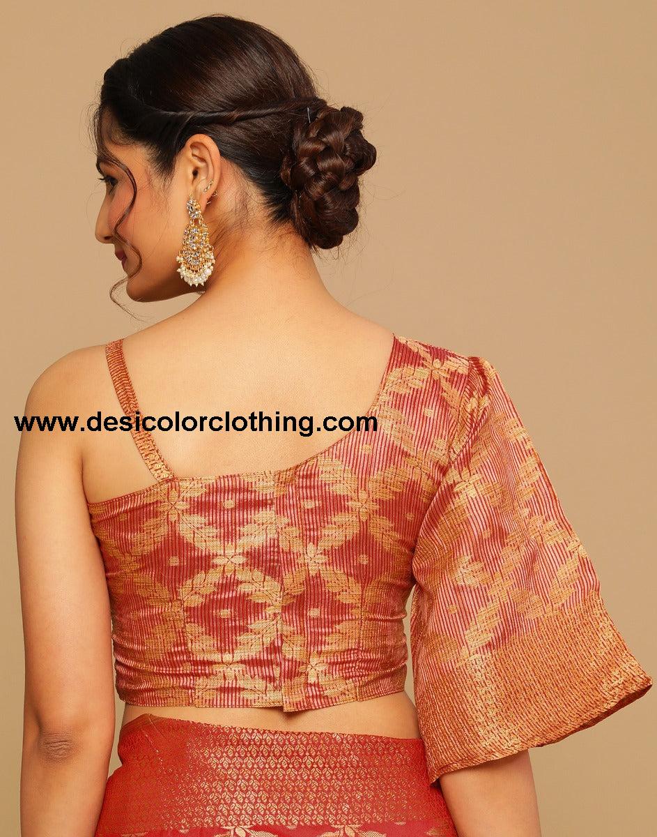 Red Coloured Banarasi Cotton Silk Saree