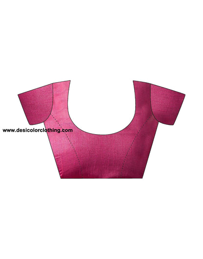 Dark Pink Net Plain Saree