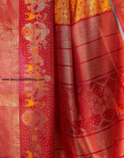 Turmeric Silk Printed Saree