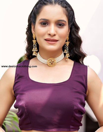 Purple  Printed Chiffon Saree