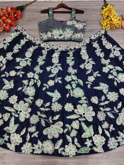 Product Image - Exquisite Designer Lehenga Collection - Premium Kasturi Silk Georgette Embroidery with Rainbow Sequins