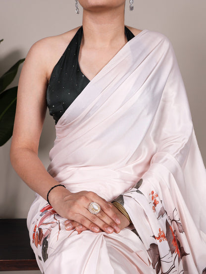 Product Image - Designer Satin Saree - Elegant Festive & Wedding Outfit