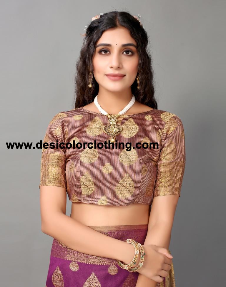 Purple Banarasi Silk Saree