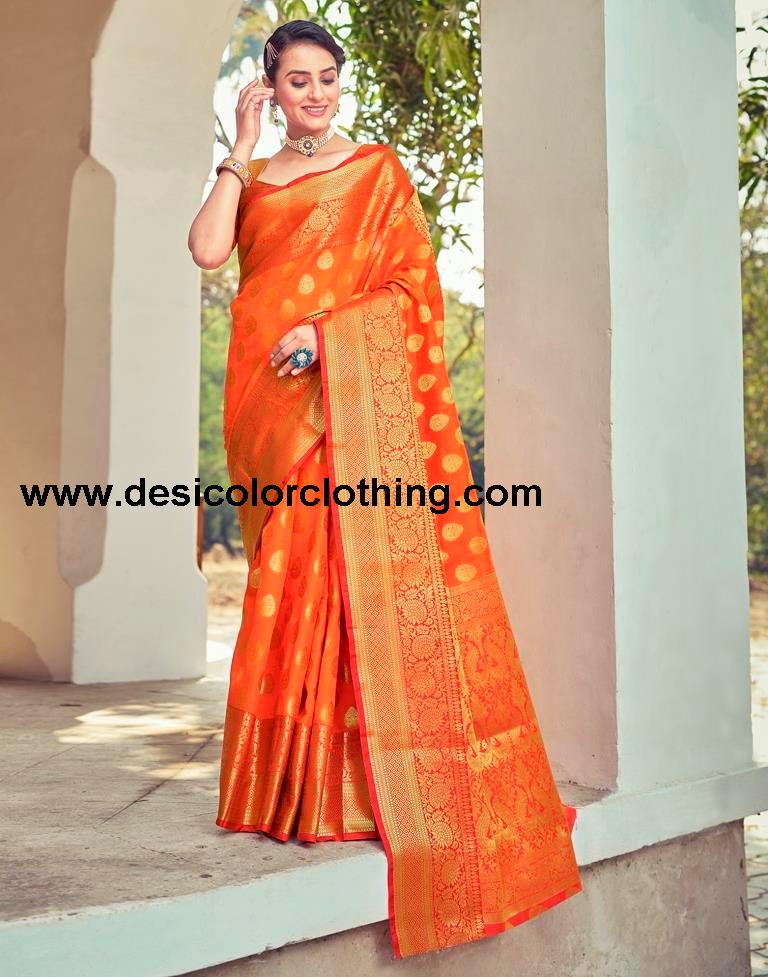 Red Silk Woven Saree