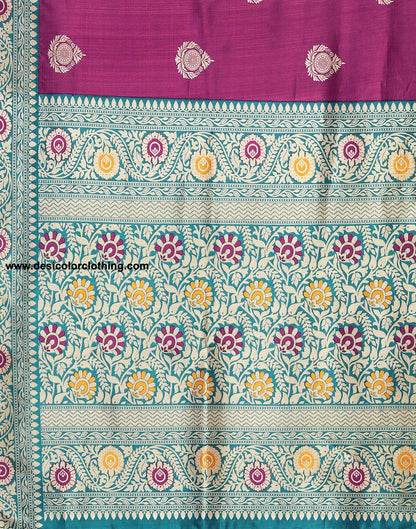 Purple Silk Printed Saree