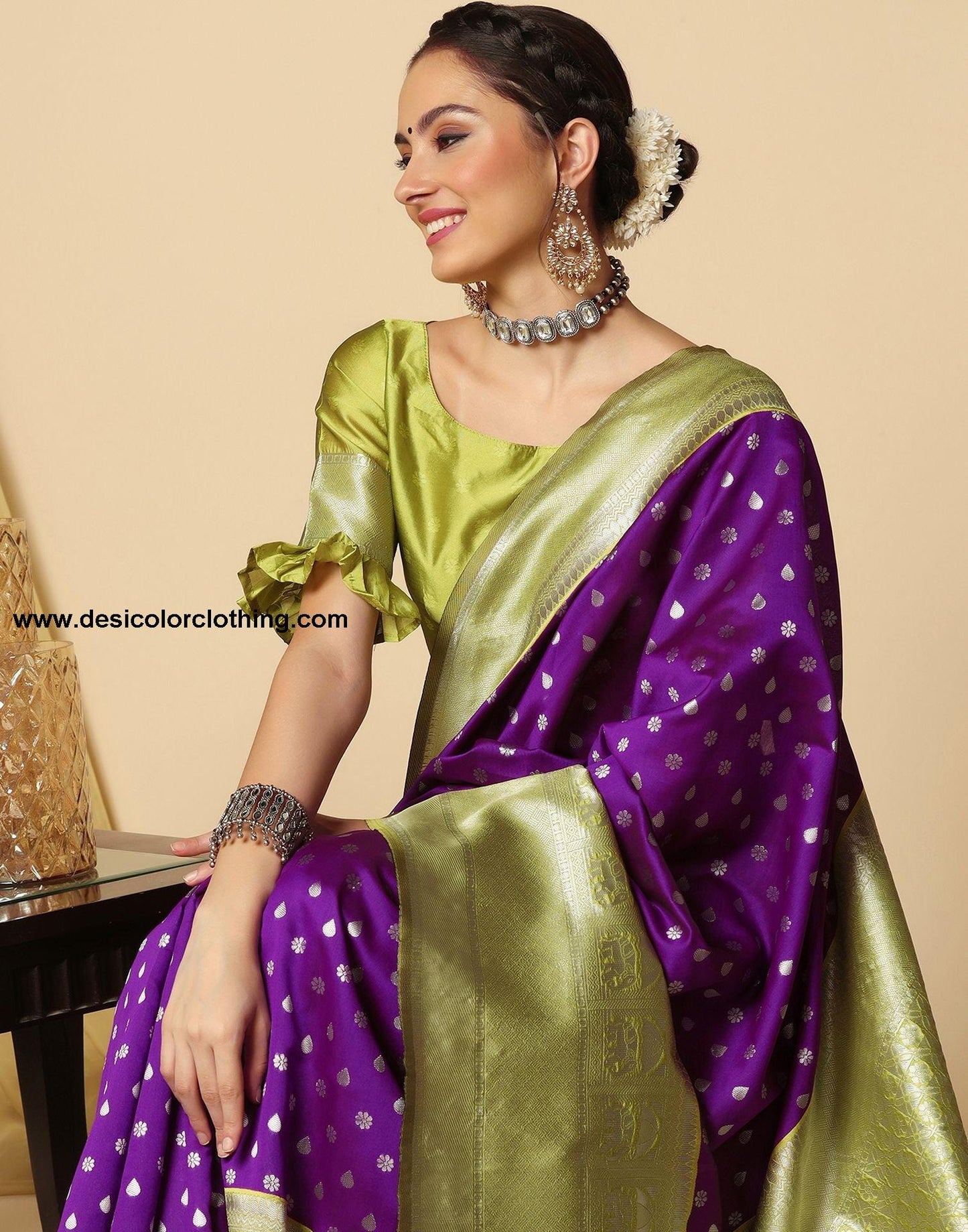 Purple Silk Saree