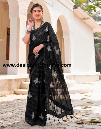Black Chiffon Plain Ready To Wear