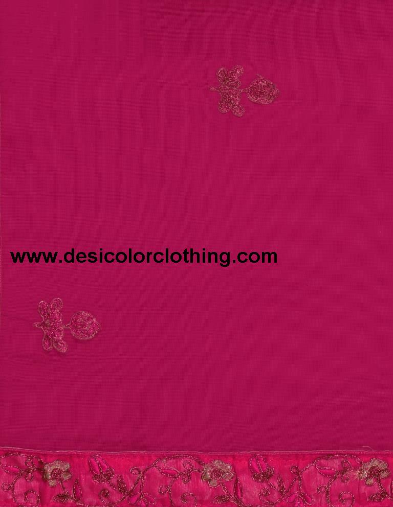 Blooming Pink Coloured Net Emroidery Casual Wear Lehenga | SLV113L10322