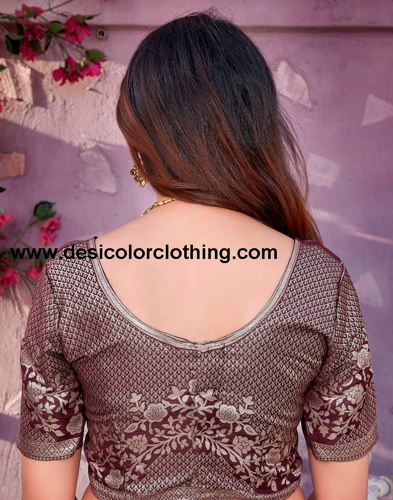 Pink Cotton Woven Saree
