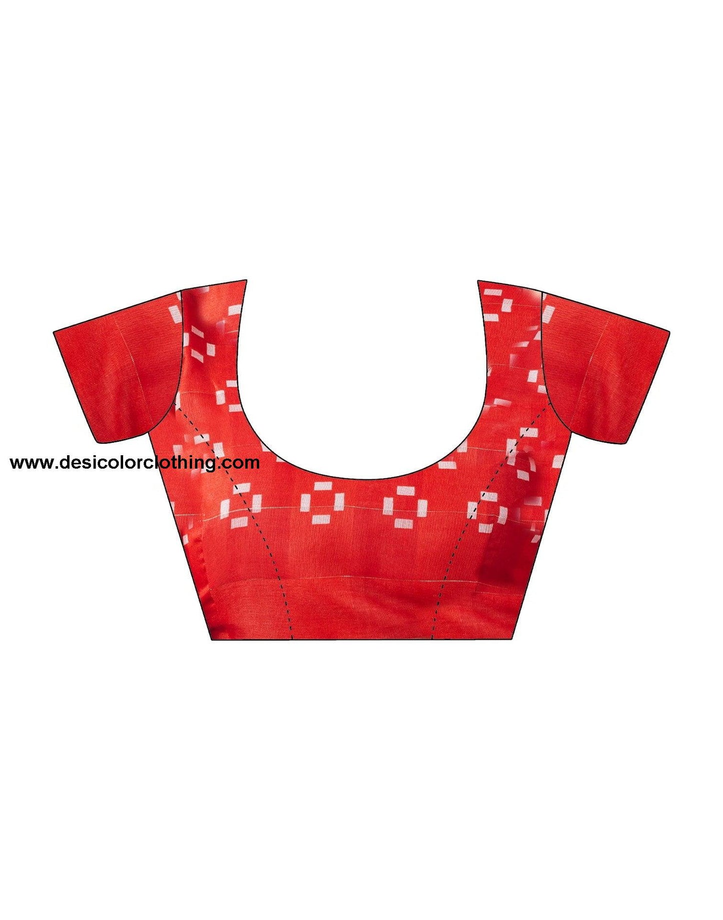 Red Printed Cotton Geometric Saree