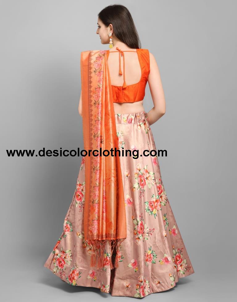 Royal Mauve Coloured Poly Silk Digital Printed Casual Wear Lehenga | SLV102L10174