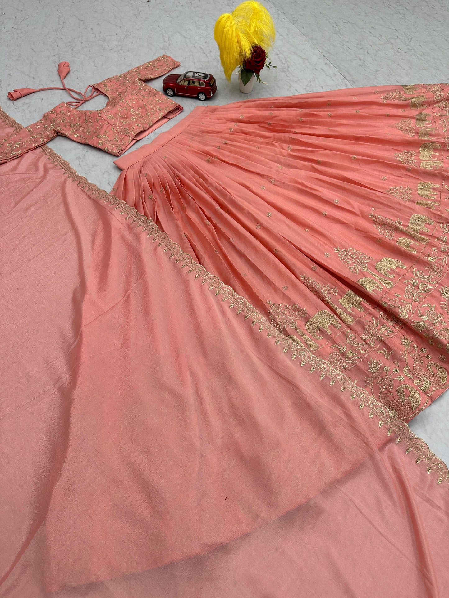 Product Image - Elegant Chinon Festive Wedding Lehenga Choli by Mahant Creation