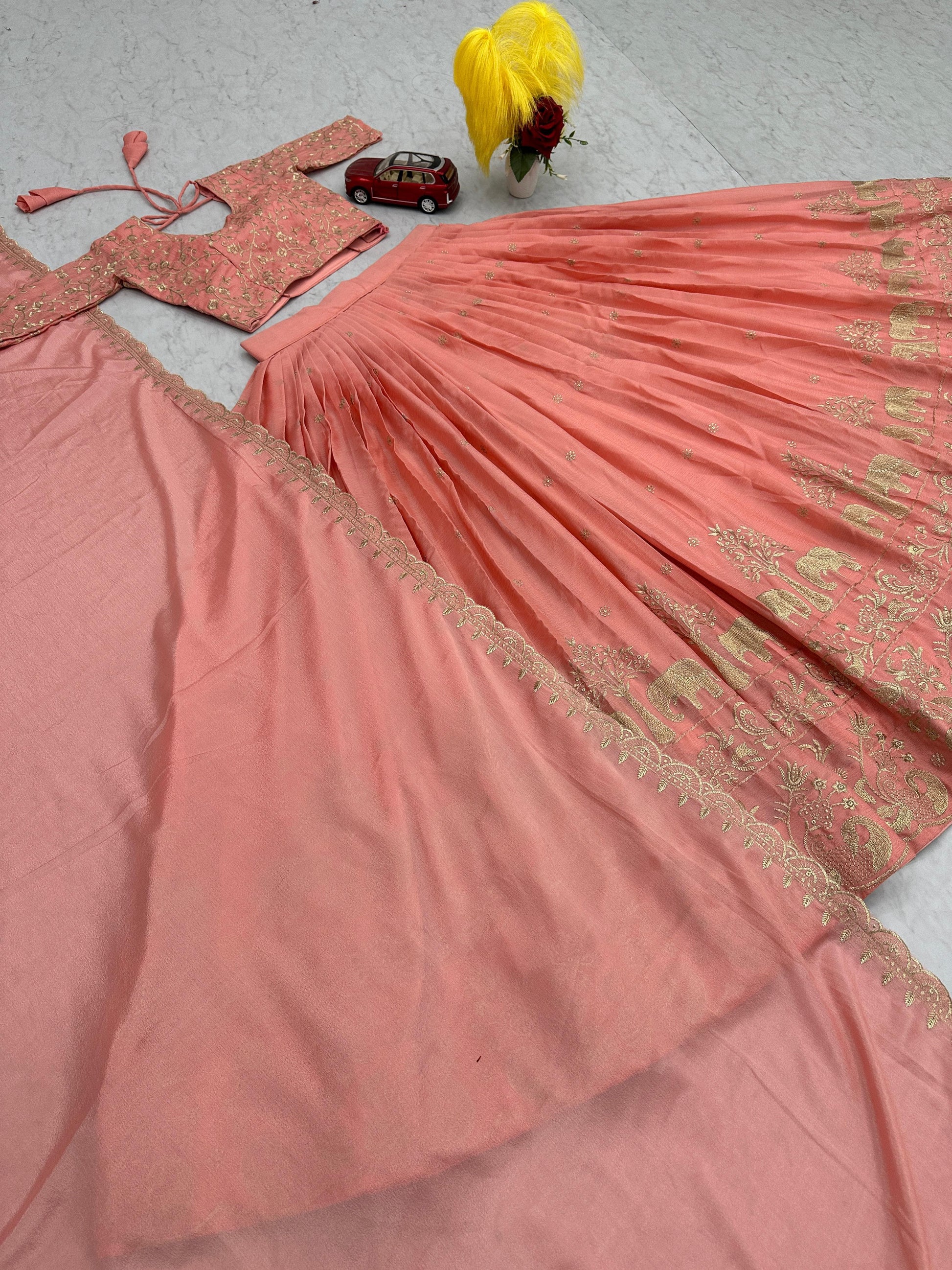 Product Image - Elegant Chinon Festive Wedding Lehenga Choli by Mahant Creation