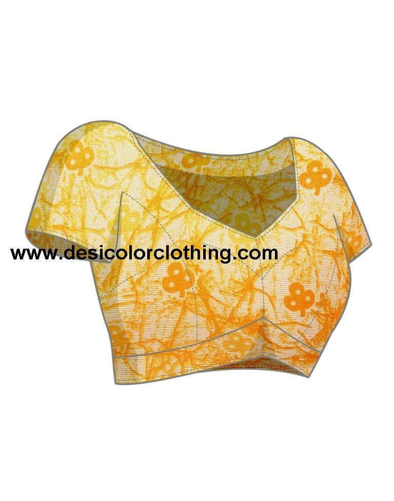 Turmeric Yellow Chiffon Printed Saree