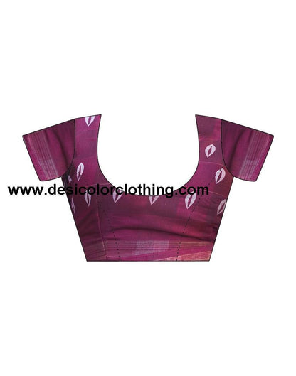 Dark Purple Cotton Printed Saree