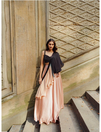 Indo-Western Fully Stitched Lehenga – Modern Glam for Parties & Receptions