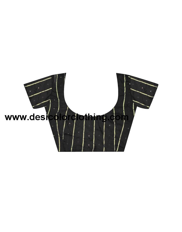 Black Georgette Plain Saree