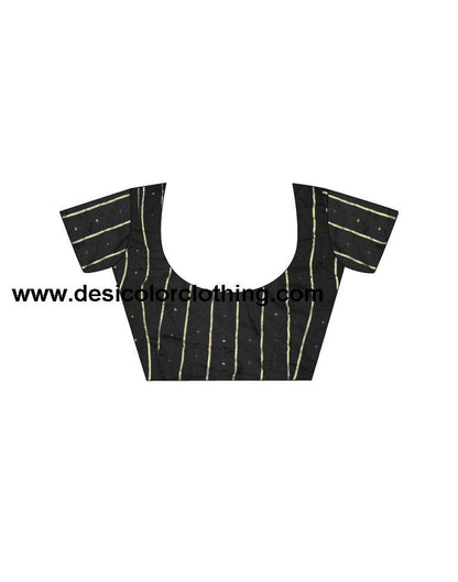 Black Georgette Plain Saree
