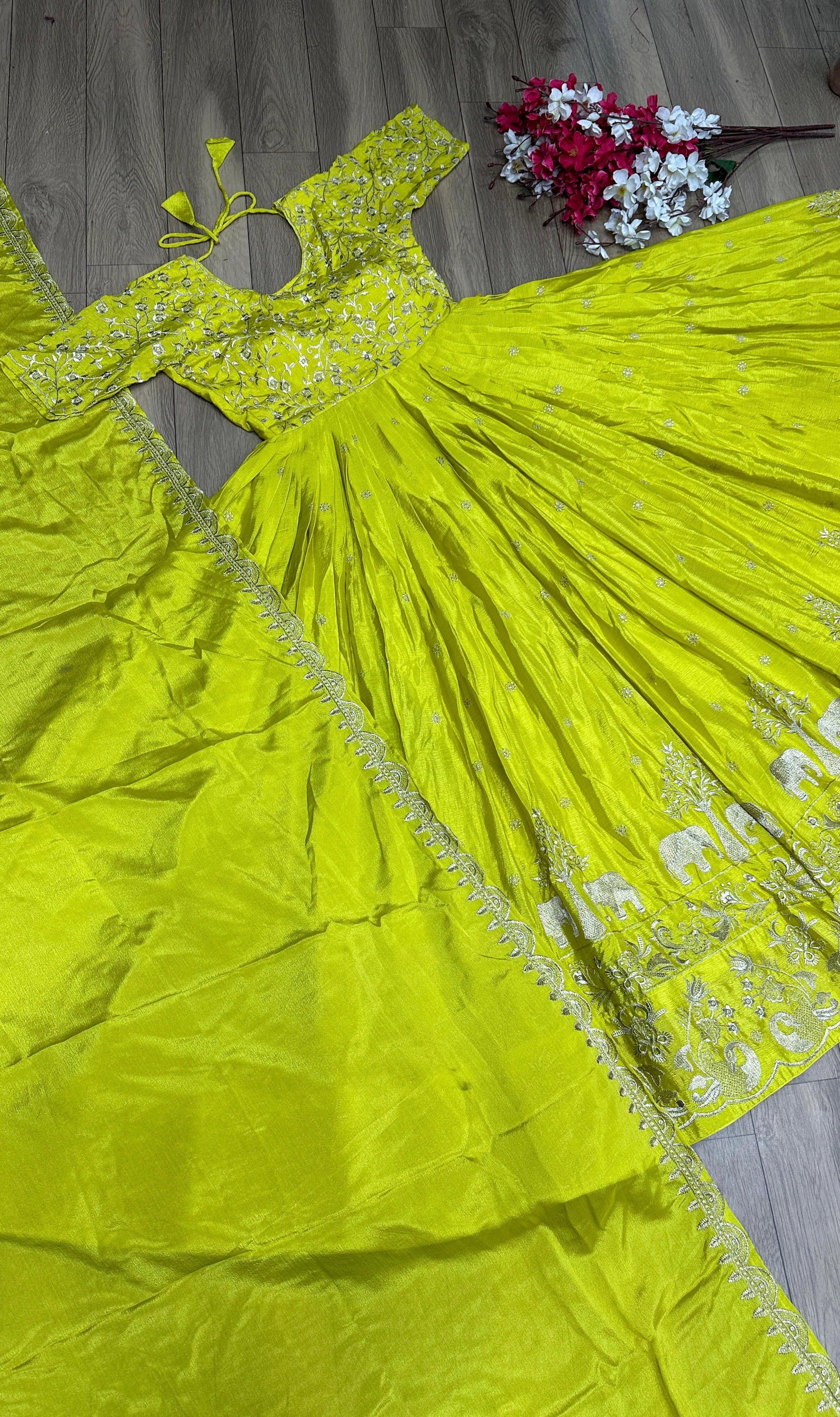 Product Image - Tapi Creation New Festival Gown - Chinon Embroidery Thread Work