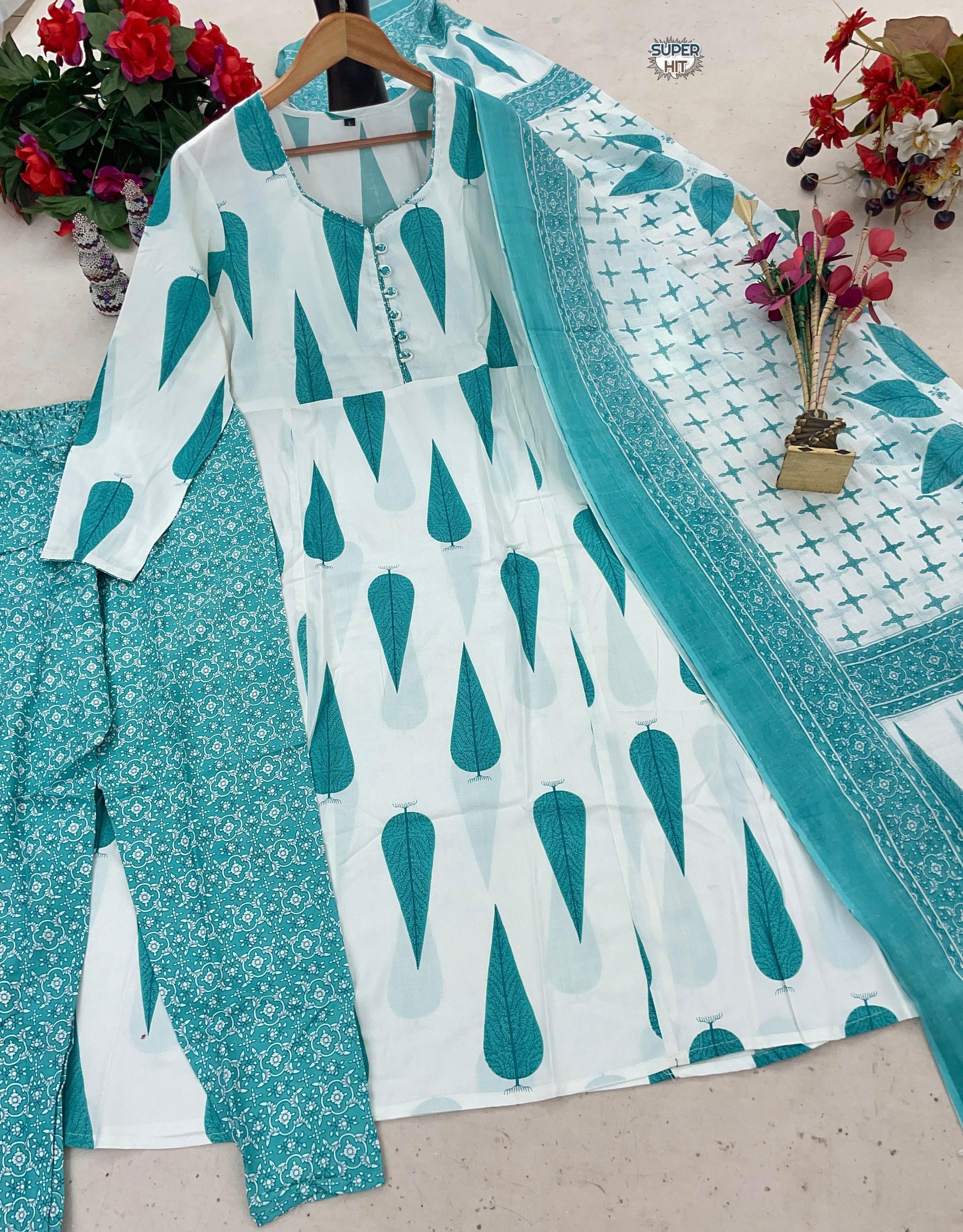 Product Image - Exclusive Rayon Cotton Suit Set with Dupatta