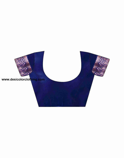 Blue Silk Woven Saree