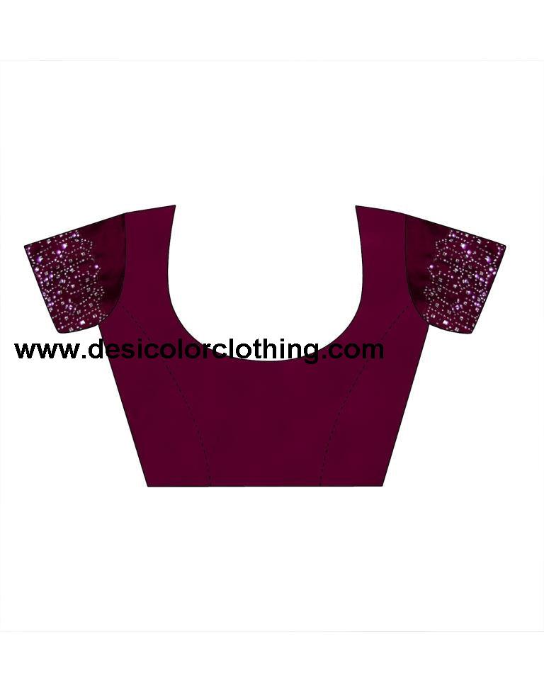 Deep Pink Georgette Plain Saree