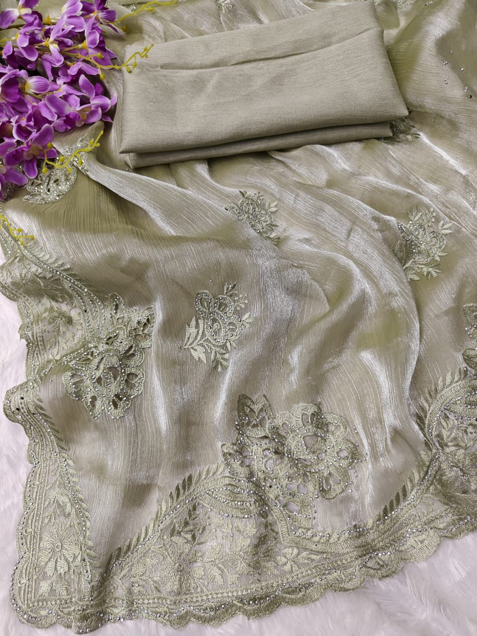 Product Image - Elegant Designer Georgette Saree for Weddings & Festive Wear