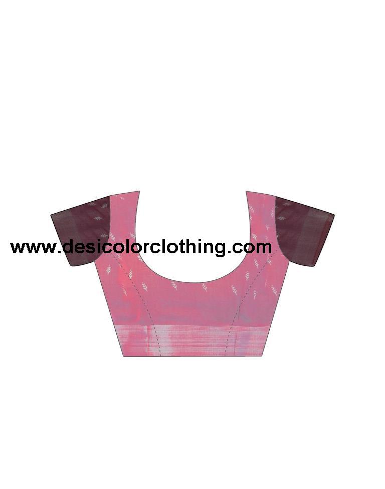 Wine Printed Cotton Saree