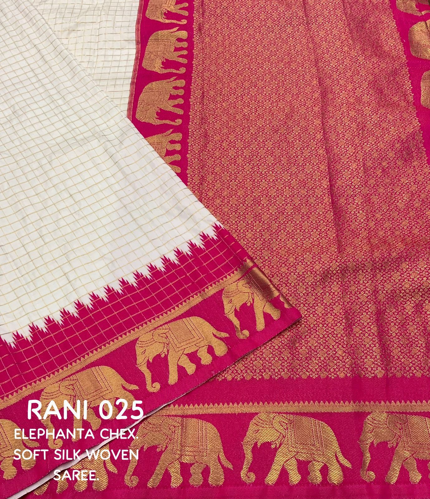 Product Image - ELEPHANTA CHEX: White Edition Designer Saree