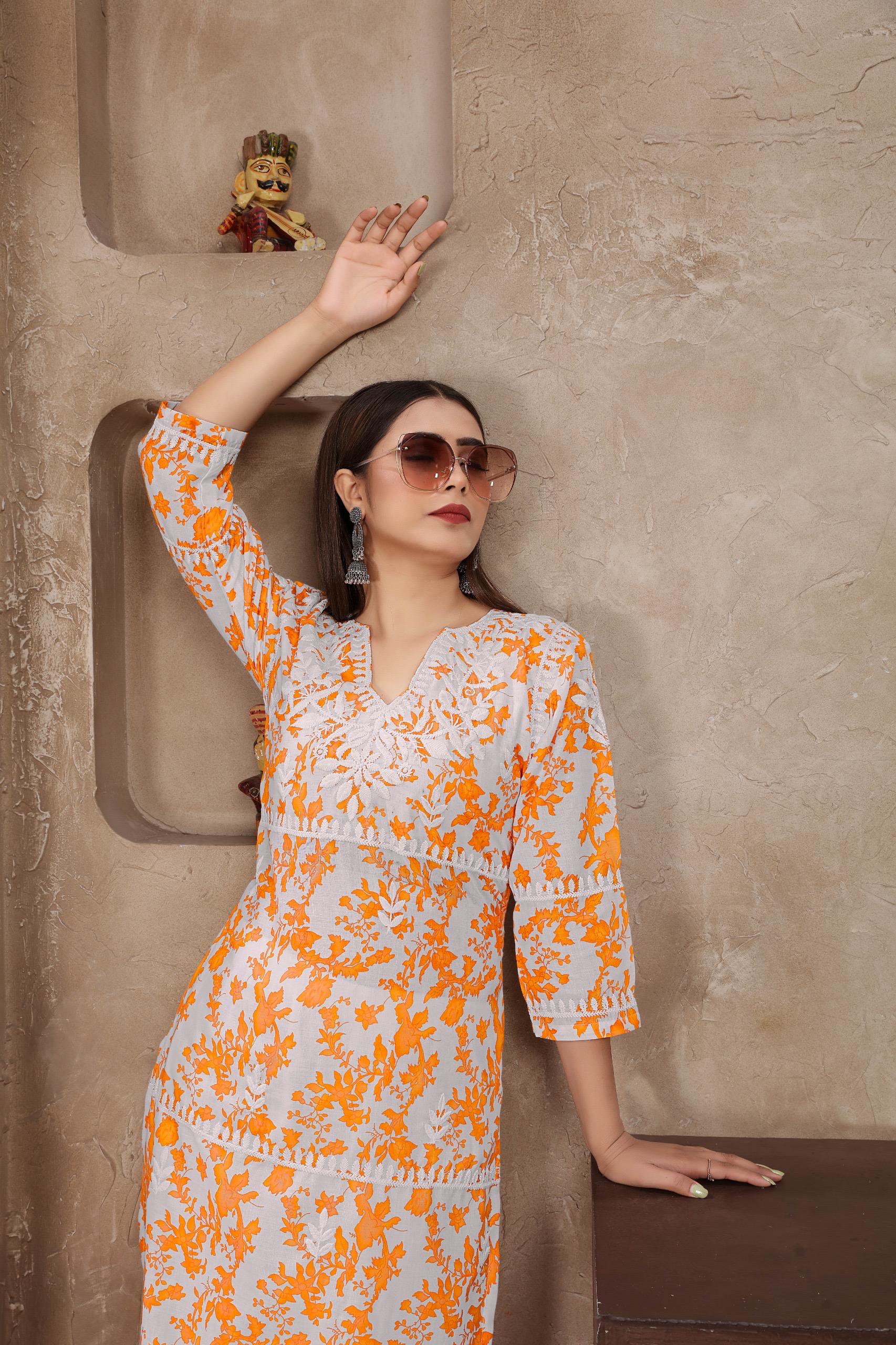 Product Image - Elegant Chikankari Kurti Plazoo - Premium Georgette Fabric for Festive Wear