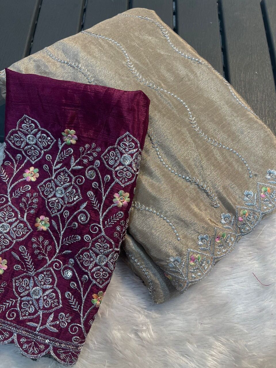 Product Image - Designer Georgette & Banarasi Silk Saree for Weddings & Festive Wear