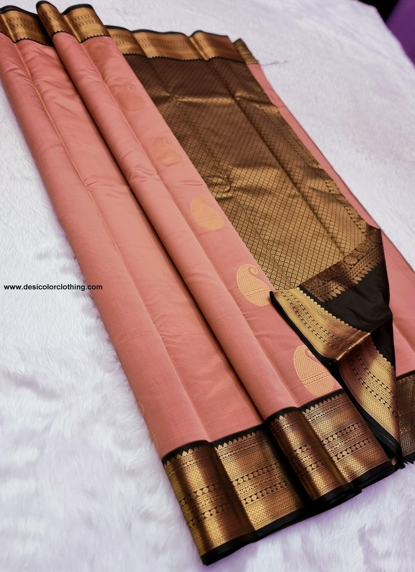 Kanchipuram Korvai Pattern Fancy Buttas Blended Silk Saree