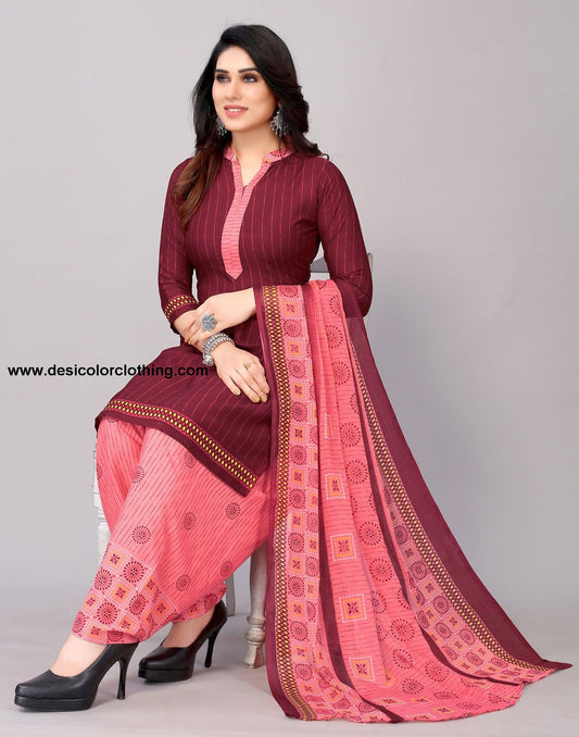 Printed Polyester Unstitched Salwar Suit Material