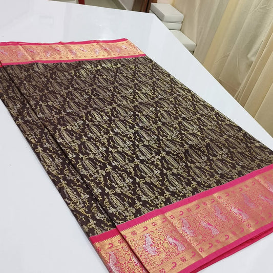 Product Image - Exquisite Meenakari Resham Double Warp Kanchipattu Saree