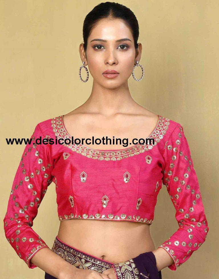 Deep Purple Georgette Plain Saree