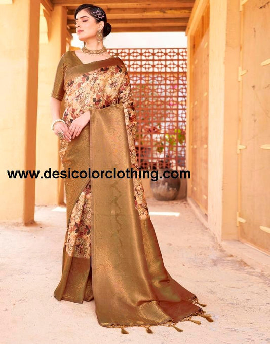 Yellow Silk Printed Ready To Wear