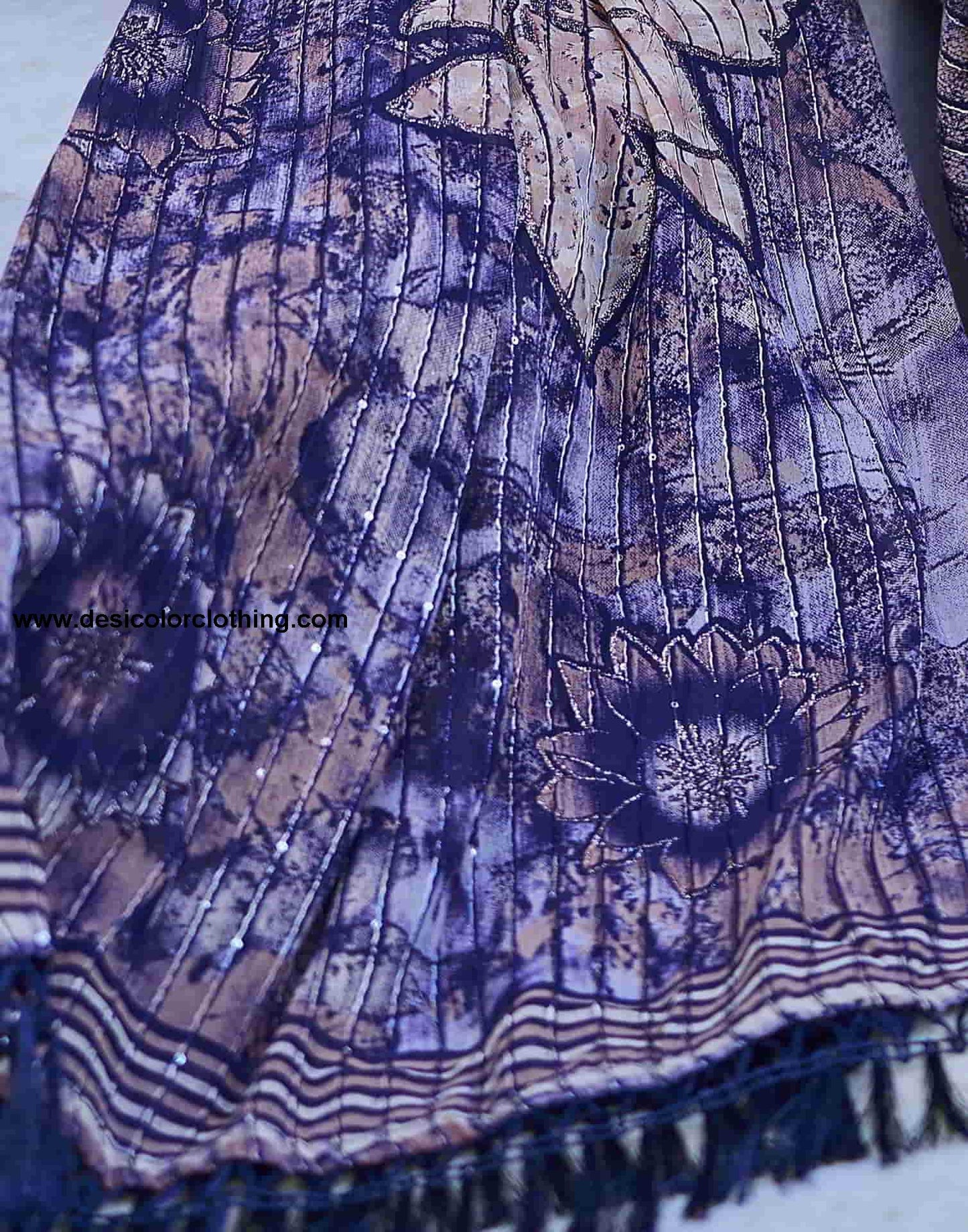 Blue Georgette Printed Saree