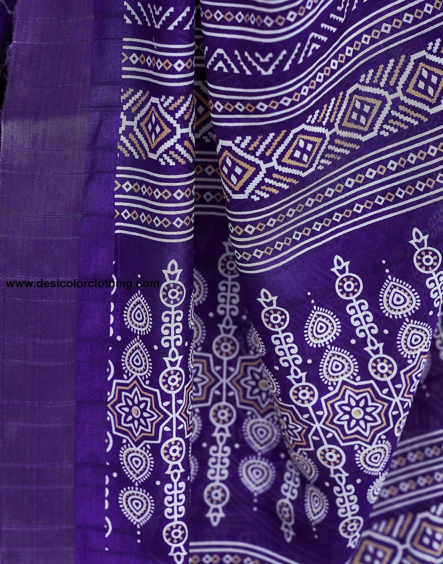 Violet Silk Printed Saree