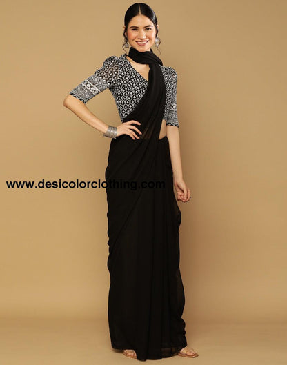 Black Georgette Saree