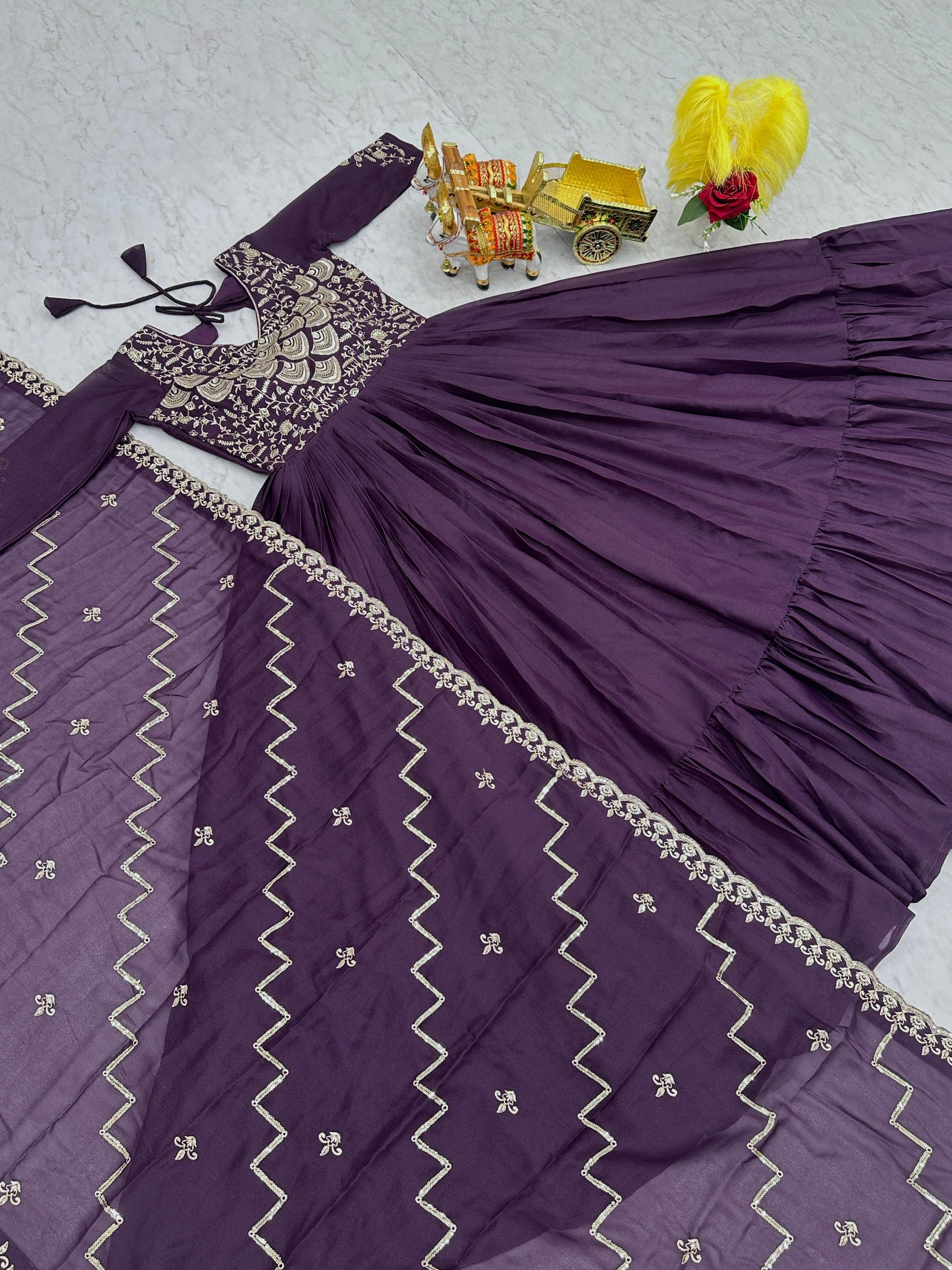 Product Image - Designer Georgette Festive Gown with Dupatta