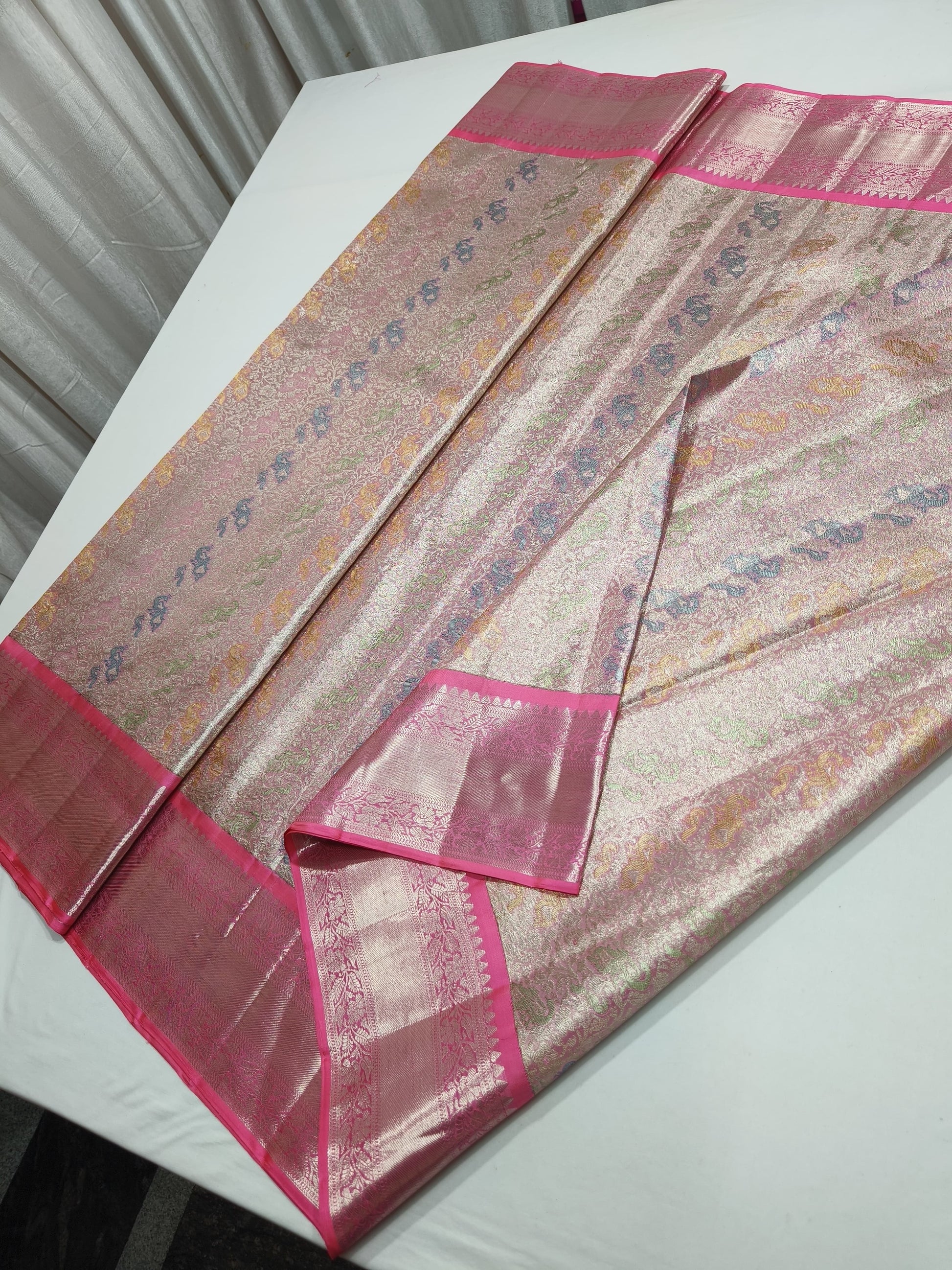 Product Image - Exquisite Kanjeevaram Designer Saree with Multi-Color Meena Work
