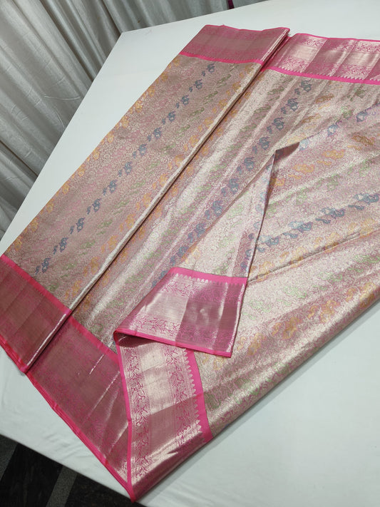Product Image - Exquisite Kanjeevaram Designer Saree with Multi-Color Meena Work