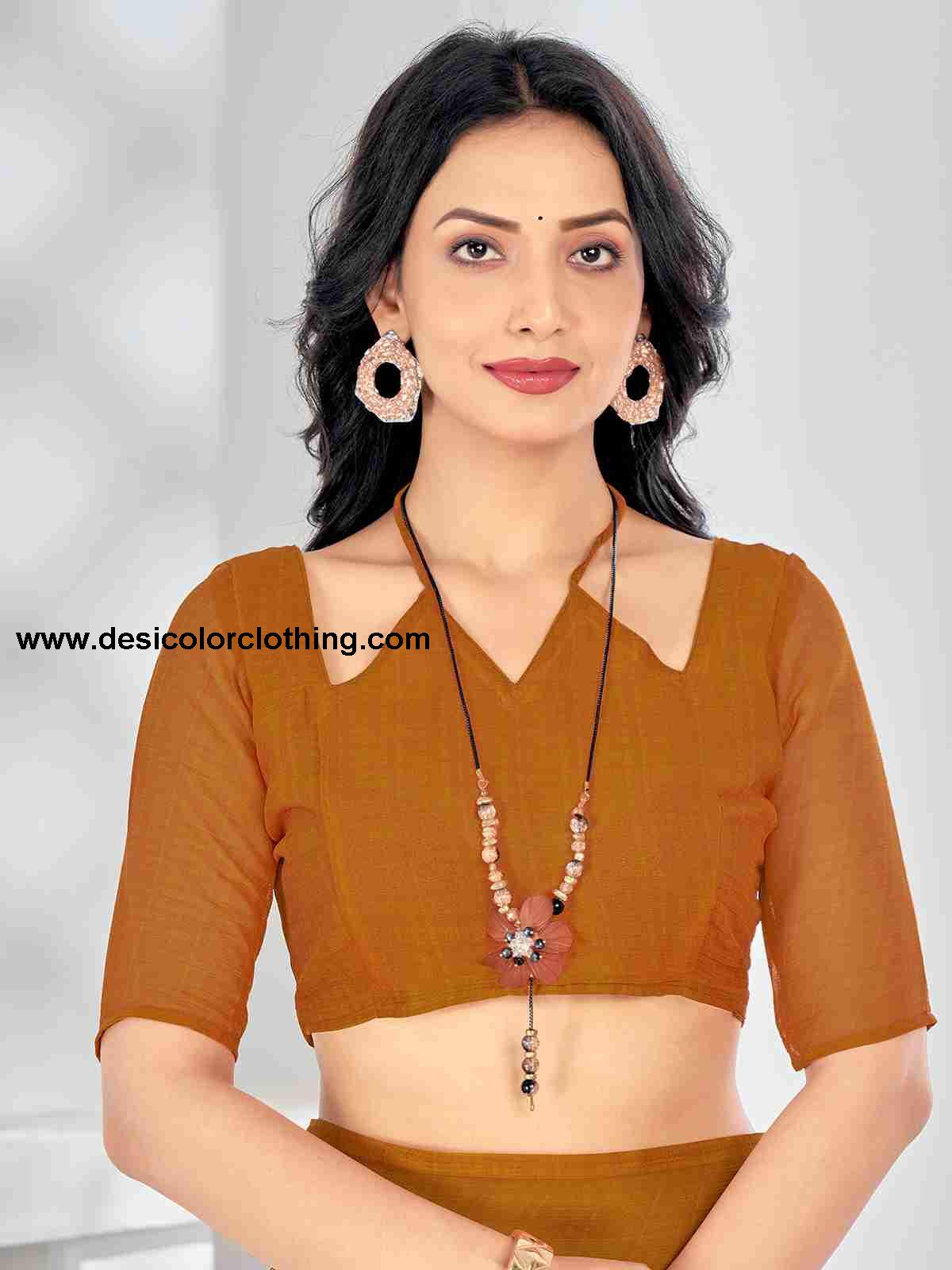 Yellow Chiffon Printed Saree
