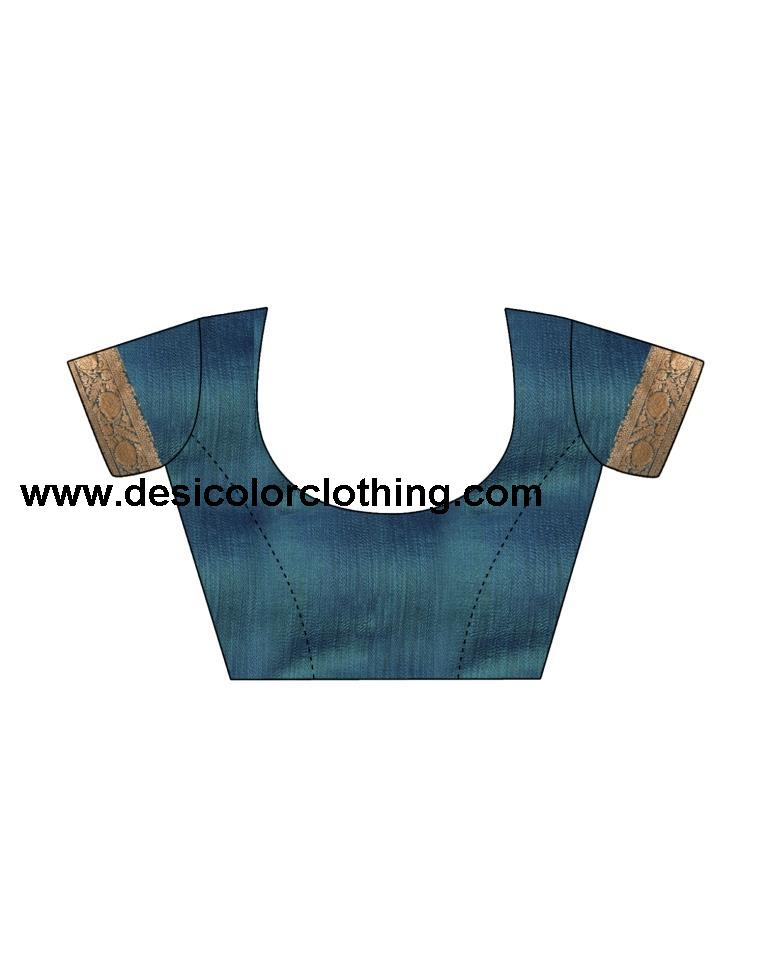 Teal Blue Linen Saree